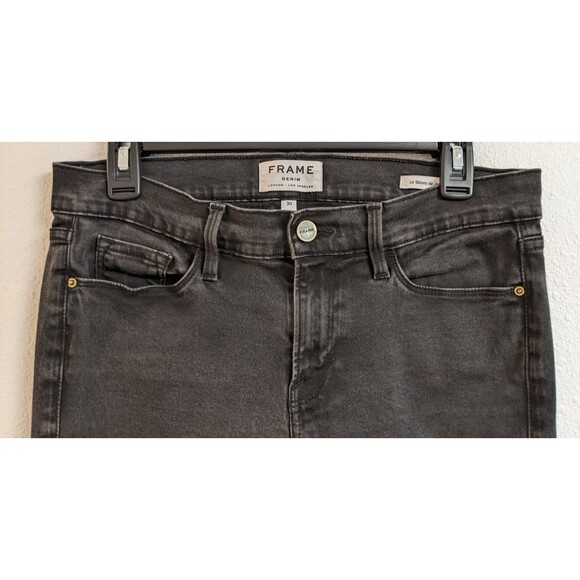 Women's Frame Denim Le Skinny de Jeanne in Film Noir (Black) Size 30 X 29 - Picture 6 of 16